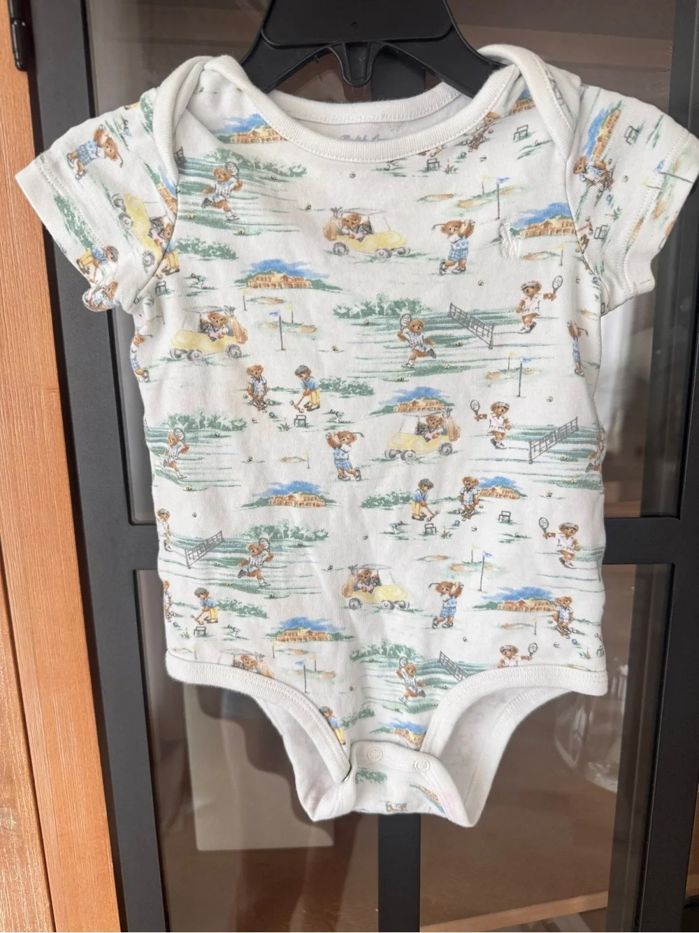 Ralph Lauren teddy bear onesie polo golf tennis countryclub baby girl boy unisex